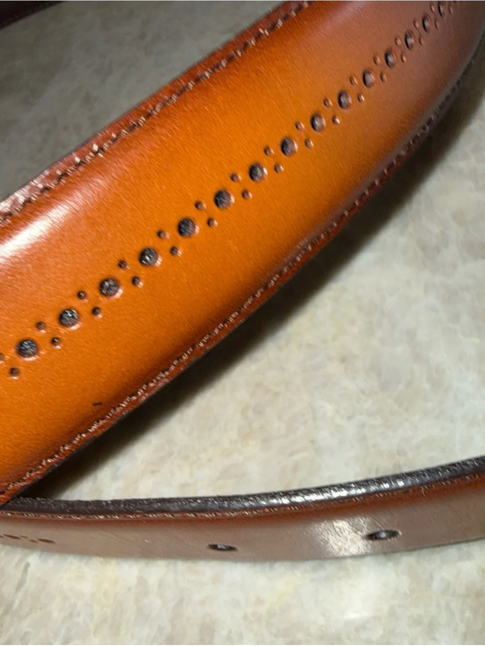 Allen Edmonds Manistee brogues Dress Belt Sz 38 - Picture 2 of 7